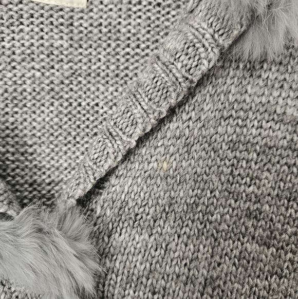 Lapis button down grey sweater size large wool tie waist penny lane Duster lapis - Picture 8 of 12